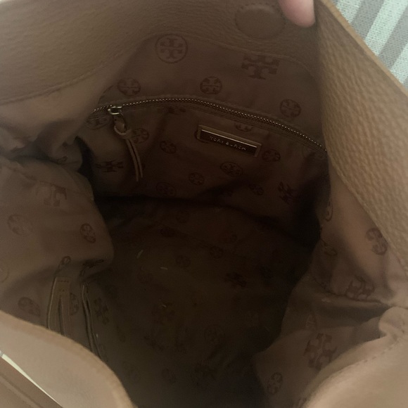 Tory Burch Pebbled Leather Hobo Shoulder Bag Purse - Picture 10 of 13